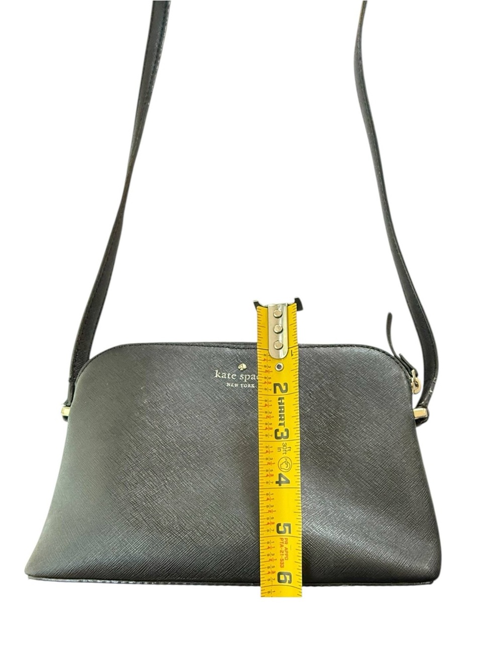Kate Spade New York Black Textured Crossbody Bag Polka Dot - Picture 10 of 12